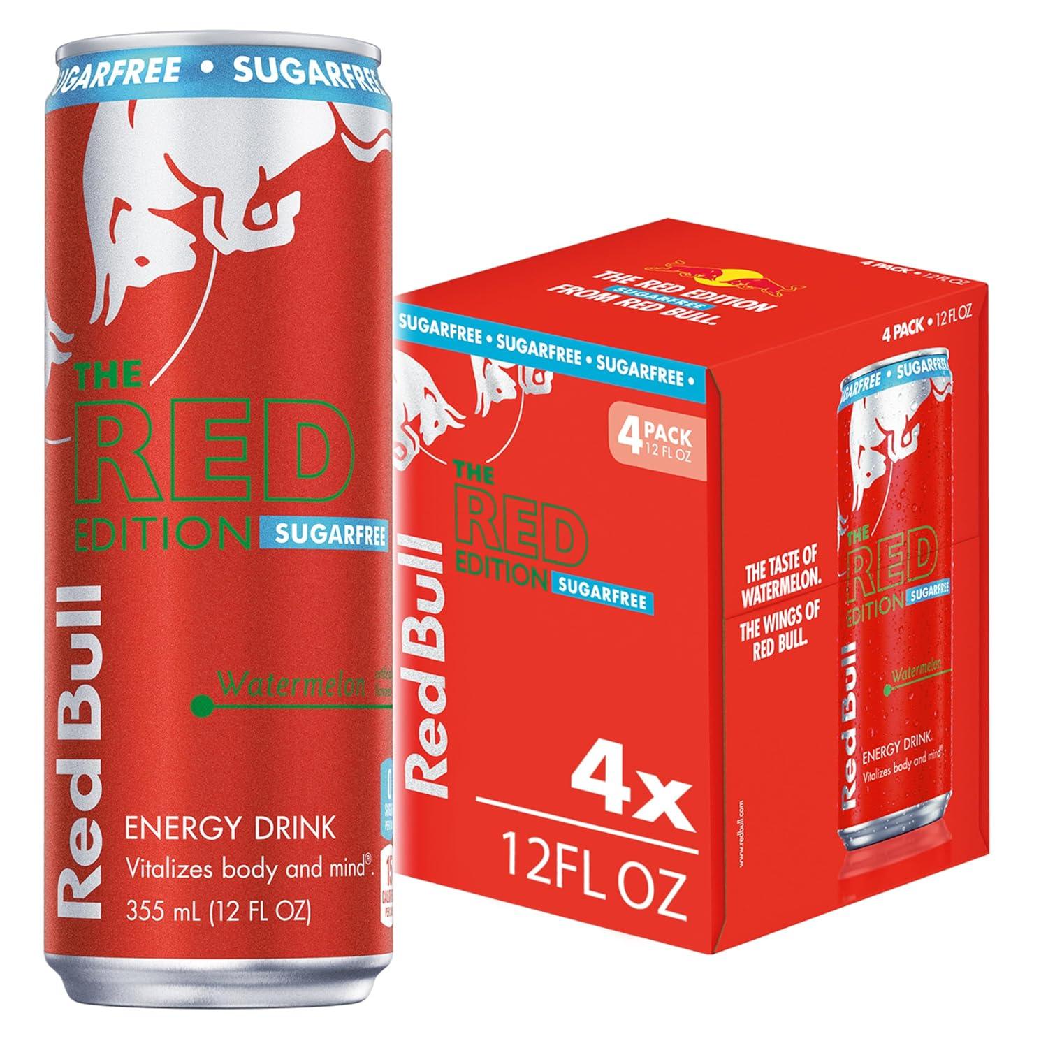 image:imageRed Bull Amber Edition Sugar Free Energy Drink Strawberry Apricot with 114mg Caffeine plus Taurine amp B Vitamins 12 Fl Oz 6 Packs of 4 Cans Pack of 24SugarFree Watermelon