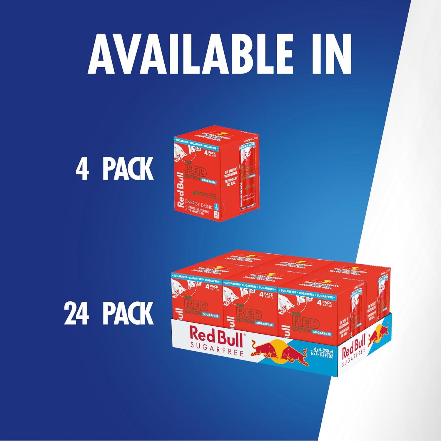 image:imageRed Bull Amber Edition Sugar Free Energy Drink Strawberry Apricot with 114mg Caffeine plus Taurine amp B Vitamins 12 Fl Oz 6 Packs of 4 Cans Pack of 24SugarFree Watermelon