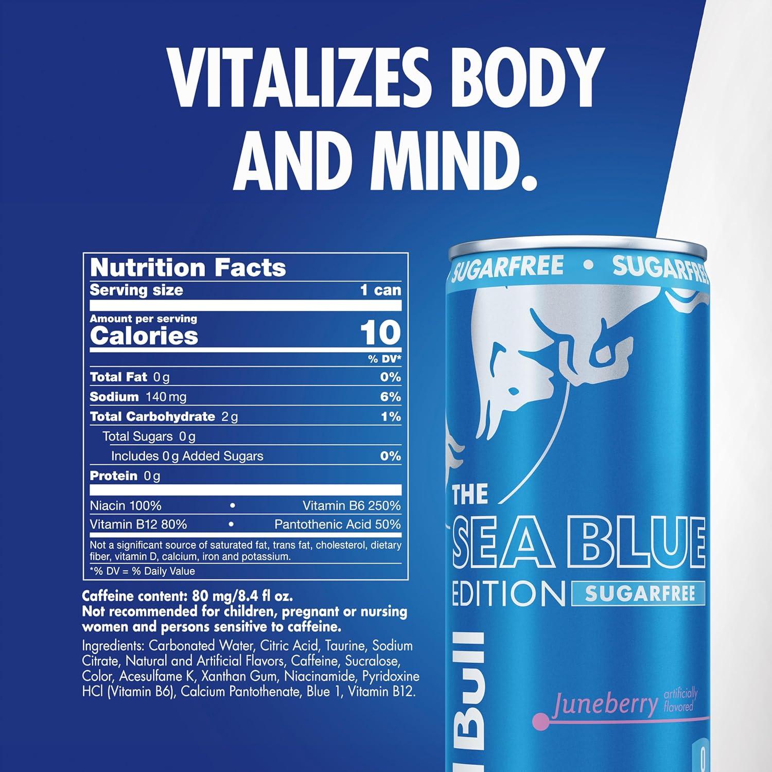 image:imageRed Bull Amber Edition Sugar Free Energy Drink Strawberry Apricot with 114mg Caffeine plus Taurine amp B Vitamins 12 Fl Oz 6 Packs of 4 Cans Pack of 24SugarFree Juneberry