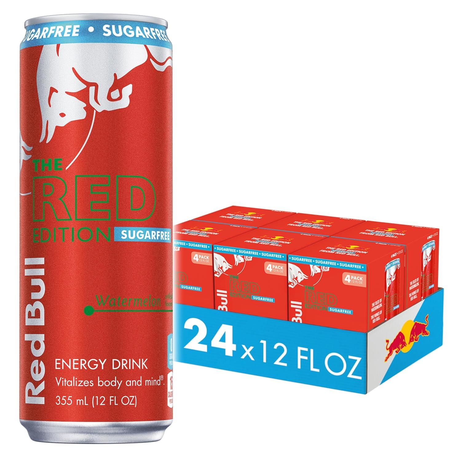 image:imageRed Bull Amber Edition Sugar Free Energy Drink Strawberry Apricot with 114mg Caffeine plus Taurine amp B Vitamins 12 Fl Oz 6 Packs of 4 Cans Pack of 24SugarFree Watermelon