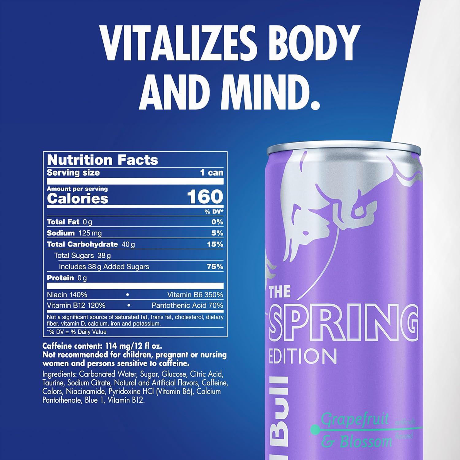 image:imageRed Bull Grapefruit and Blossom SugarFree Energy Drink with 80mg Caffeine plus Taurine amp B Vitamins 84 Fl Oz Pack of 24 CansGrapefruit and Blossom