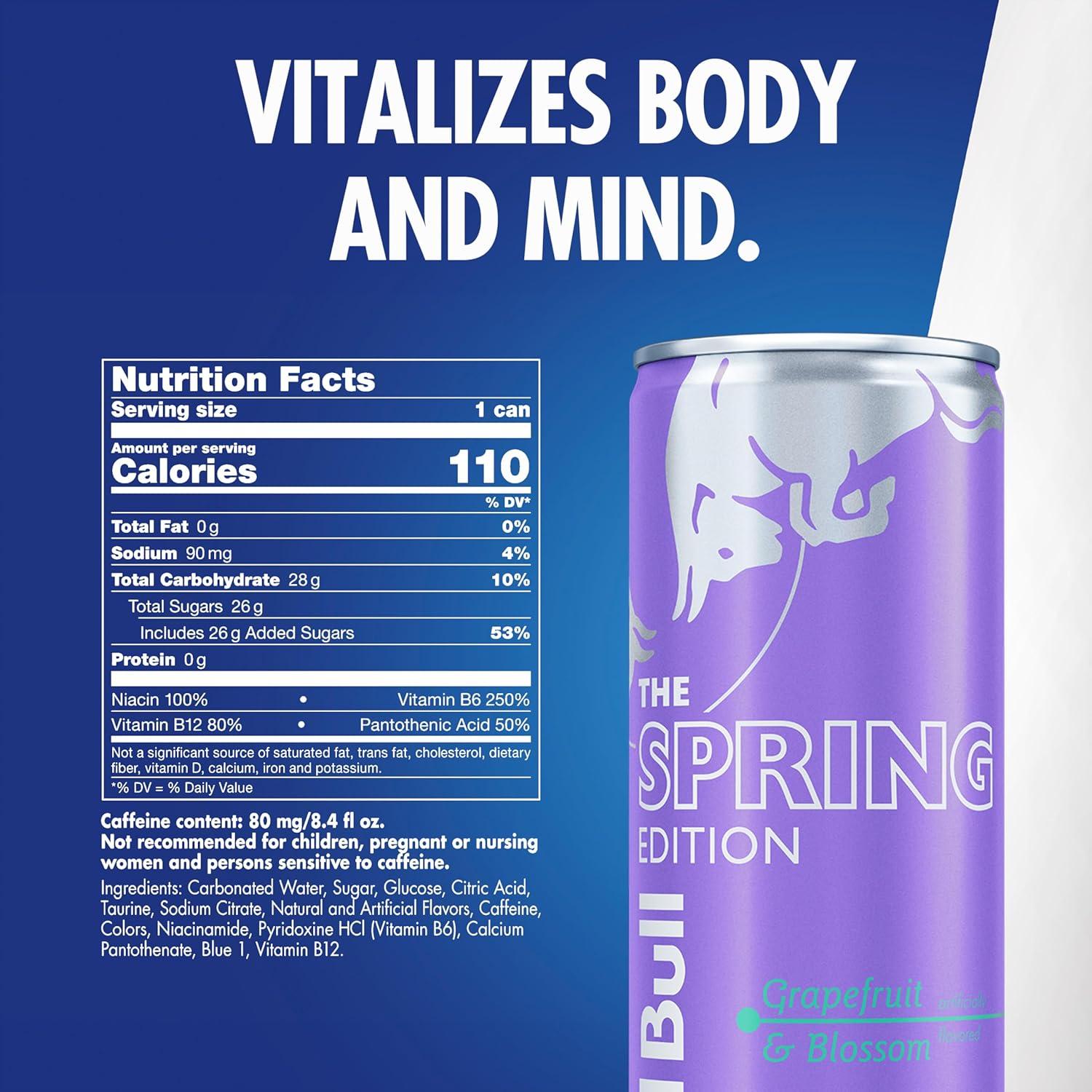 image:imageRed Bull Grapefruit and Blossom SugarFree Energy Drink with 80mg Caffeine plus Taurine amp B Vitamins 84 Fl Oz Pack of 24 CansGrapefruit and Blossom