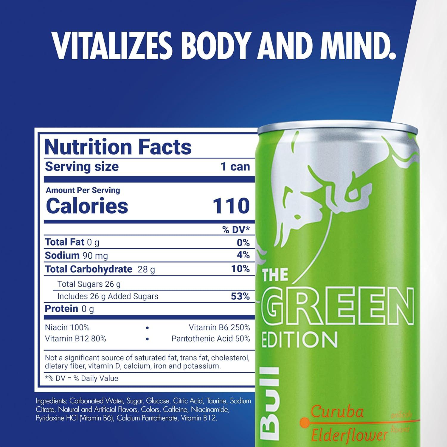 image:imageRed Bull Green Edition Curuba Elderflower Energy Drink 84 Fl Oz 4 CansCuruba Elderflower
