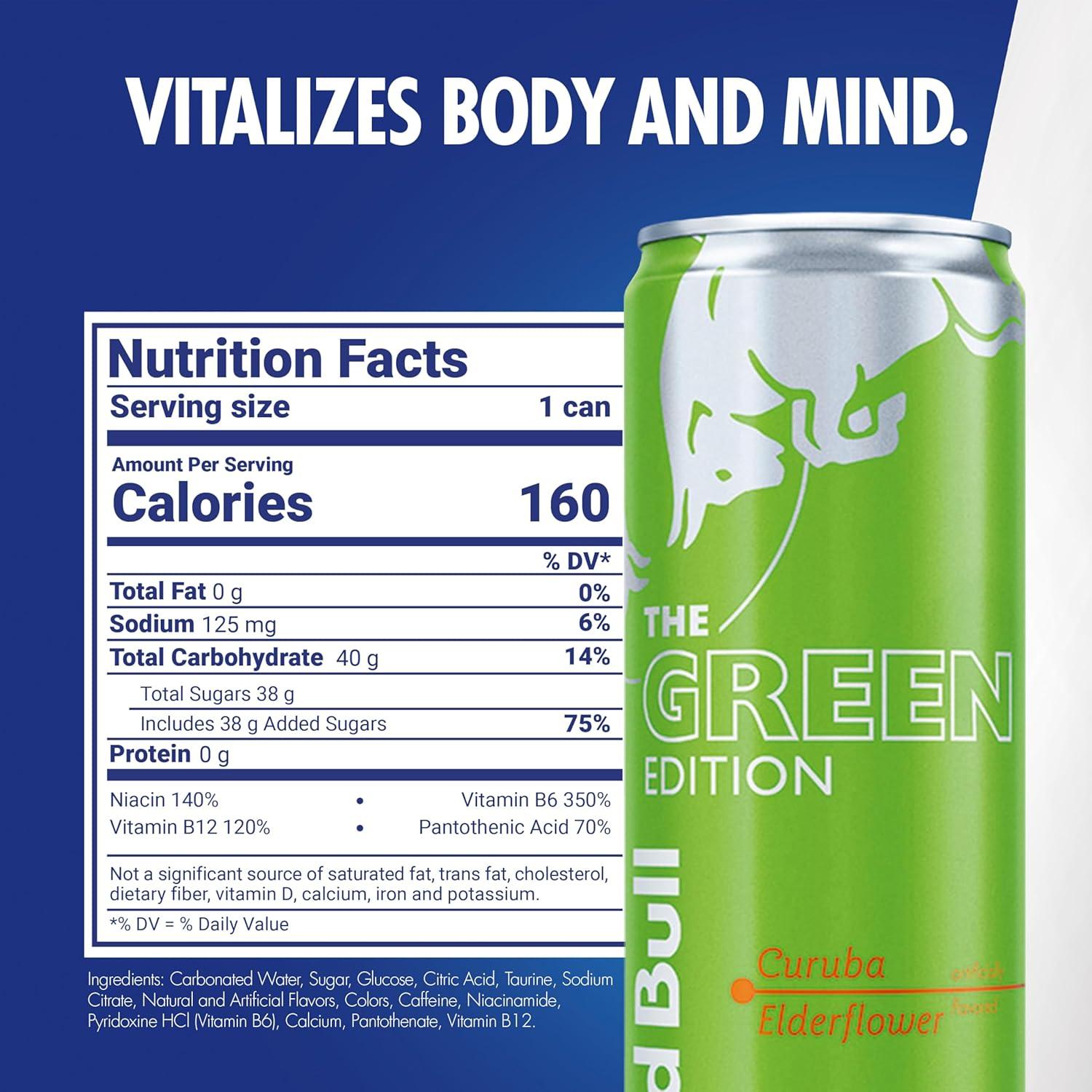 image:imageRed Bull Green Edition Curuba Elderflower Energy Drink 84 Fl Oz 4 CansCuruba Elderflower