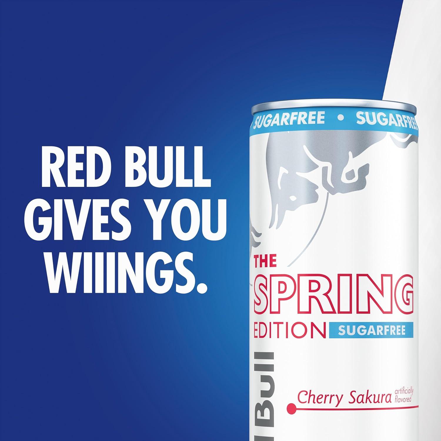 image:imageRed Bull Spring Edition Sugarfree Energy Drink Cherry Sakura 80mg Caffeine Taurine amp B Vitamins 84 fl oz Pack of 24 Cans