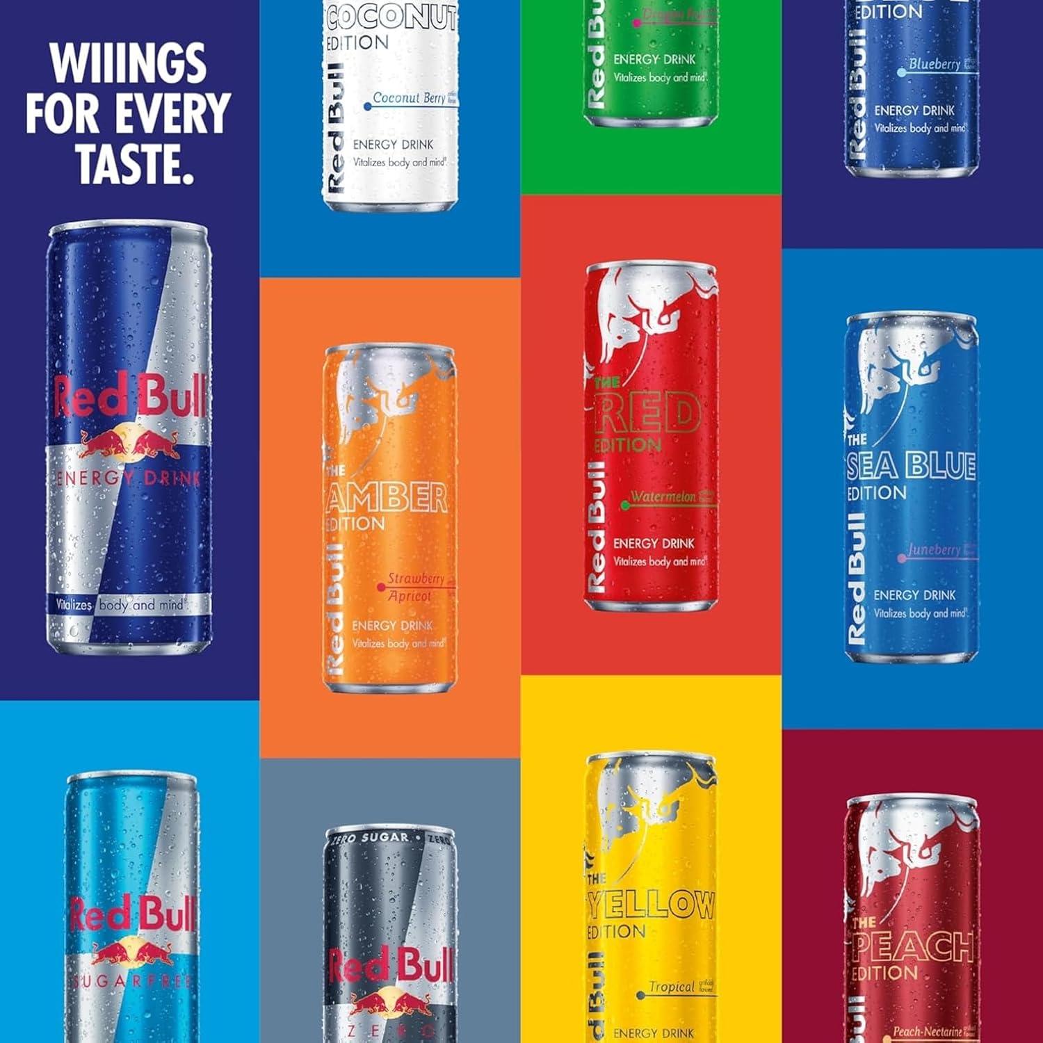 image:imageRed Bull Sugar Free Energy Drink with 151mg Caffeine plus Taurine amp B Vitamins 16 Fl Oz Pack of 12 Cans12 Fl Oz 4pk Pack of 4