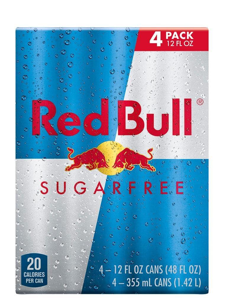 image:imageRed Bull Sugar Free Energy Drink with 151mg Caffeine plus Taurine amp B Vitamins 16 Fl Oz Pack of 12 Cans12 Fl Oz 4pk Pack of 4