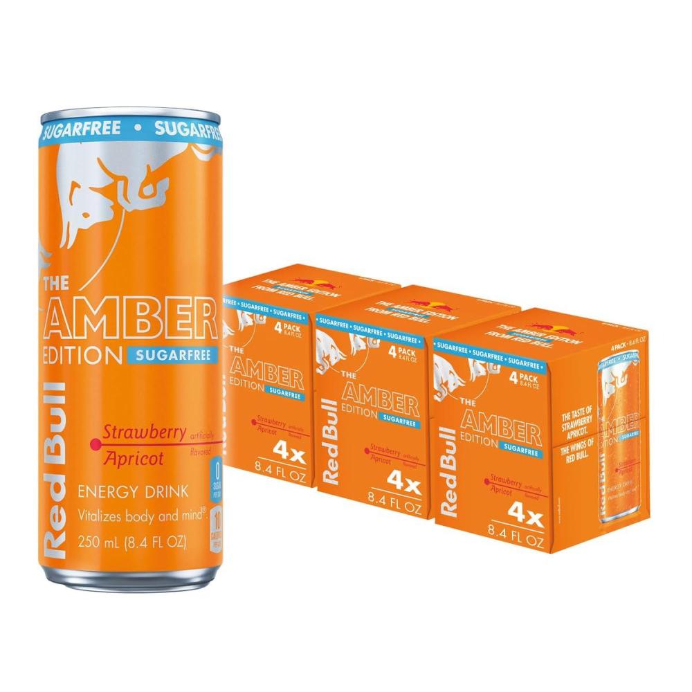 image:imageRed Bull Green Edition Curuba Elderflower Energy Drink 84 Fl Oz 4 CansSugarFree StrawberryApricot