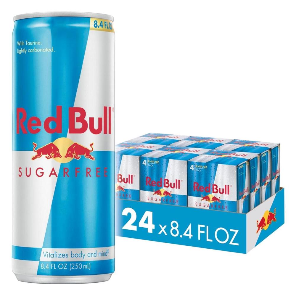 image:imageRed Bull Sugar Free Energy Drink with 151mg Caffeine plus Taurine amp B Vitamins 16 Fl Oz Pack of 12 Cans84 Fl Oz  24pk  4x6