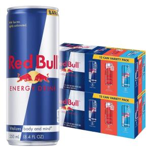 Red Bull Energy Drink Variety Pack, Red Edition, Amber Edition and Yellow Edition Energy Drinks, 8.4 Fl Oz, 24 Cans(Original + Original Sugar Free + Watermelon)