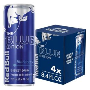 Red Bull Green Edition Curuba Elderflower Energy Drink, 8.4 Fl Oz, 4 Cans(Blueberry)