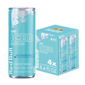 Red Bull Iced Vanilla Berry Energy Drink, with 114mg Caffeine plus Taurine & B Vitamins, 12 Fl Oz, Pack of 4 Cans(Iced Vanilla Berry)