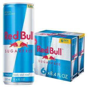 Red Bull Sugar Free Energy Drink, 8.4 Fl Oz, 6 Cans(8.4 oz.  6pk)