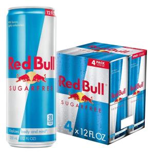Red Bull Sugar Free Energy Drink with 151mg Caffeine plus Taurine & B Vitamins, 16 Fl Oz, Pack of 12 Cans(12 Fl Oz  4pk)
