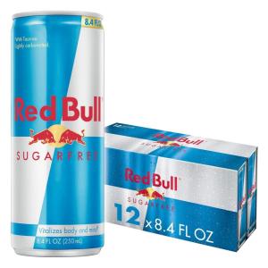 Red Bull Sugar Free Energy Drink with 151mg Caffeine plus Taurine & B Vitamins, 16 Fl Oz, Pack of 12 Cans(8.4 Fl Oz  12pk)