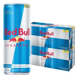 Red Bull Sugar Free Energy Drink with 151mg Caffeine plus Taurine & B Vitamins, 16 Fl Oz, Pack of 12 Cans(8.4 Fl Oz  24pk  (2×12))