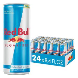 Red Bull Sugar Free Energy Drink with 151mg Caffeine plus Taurine & B Vitamins, 16 Fl Oz, Pack of 12 Cans(8.4 Fl Oz  24pk)