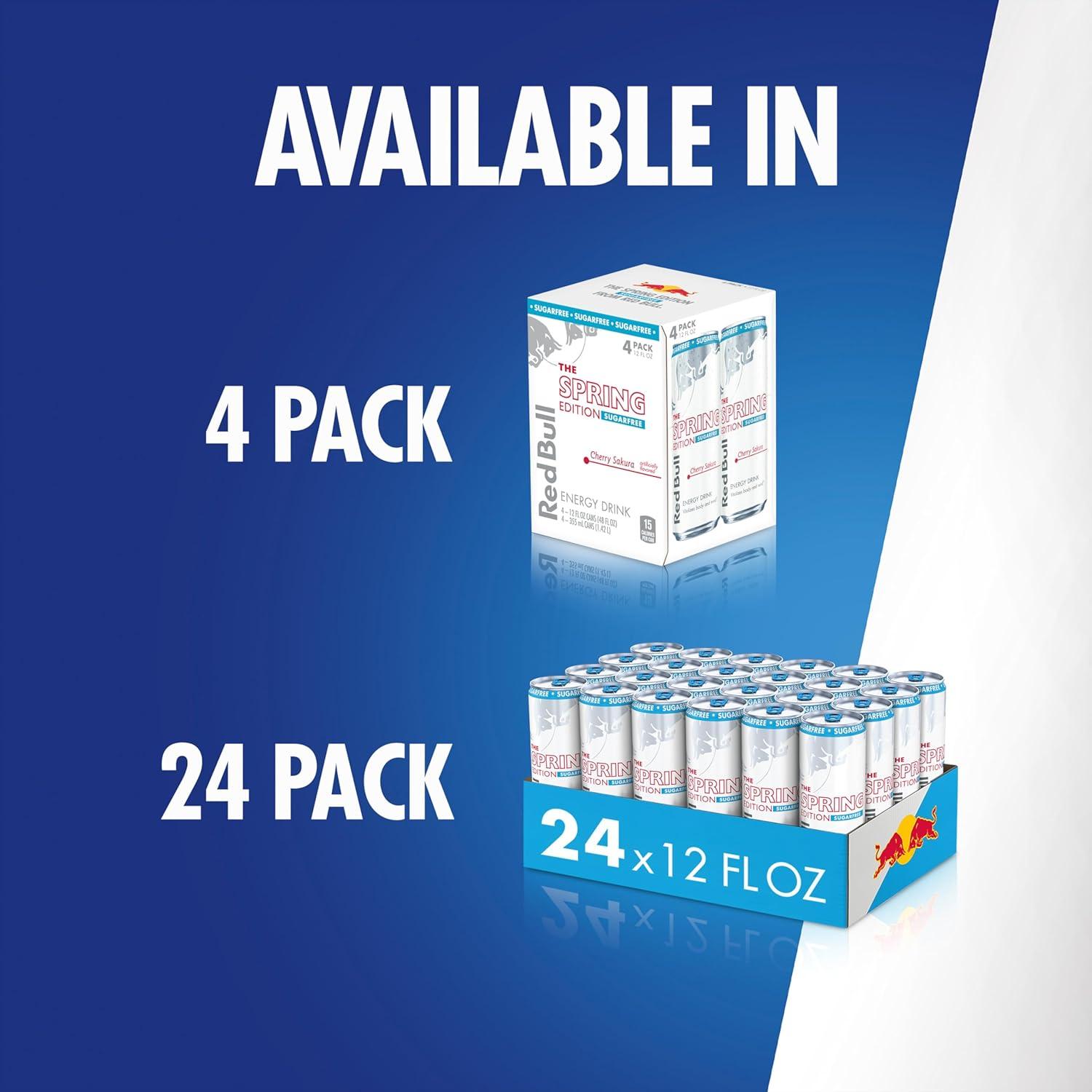 image:imageRed Bull Spring Edition Sugarfree Energy Drink Cherry Sakura 114mg Caffeine Taurine amp B Vitamins 12oz Pack of 24 Cans