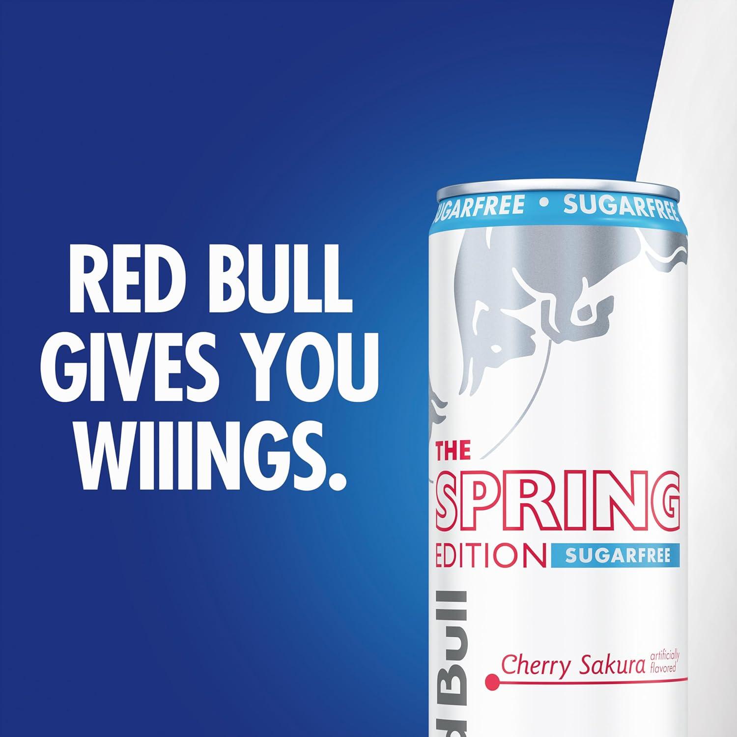 image:imageRed Bull Spring Edition Sugarfree Energy Drink Cherry Sakura 114mg Caffeine Taurine amp B Vitamins 12oz Pack of 24 Cans