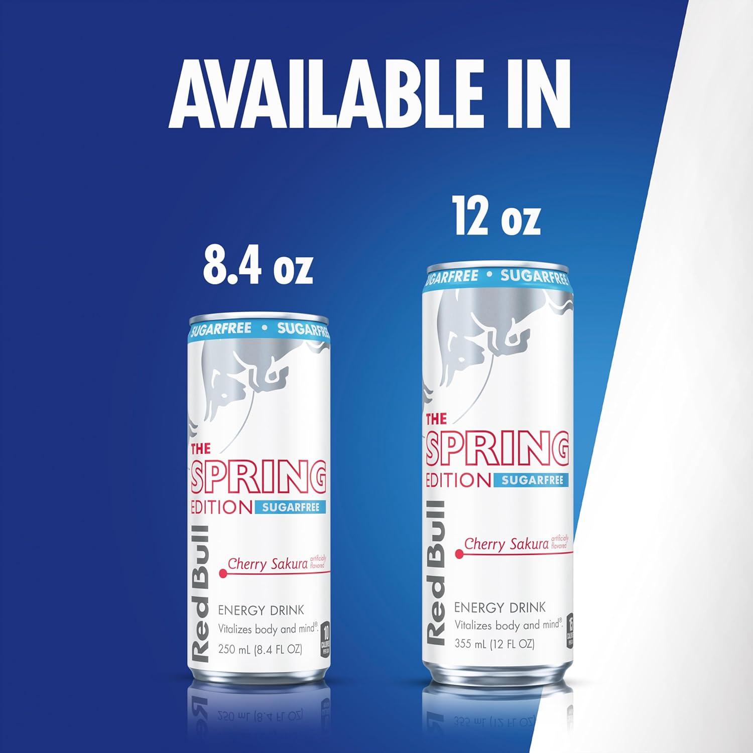 image:imageRed Bull Spring Edition Sugarfree Energy Drink Cherry Sakura 114mg Caffeine Taurine amp B Vitamins 12oz Pack of 24 Cans