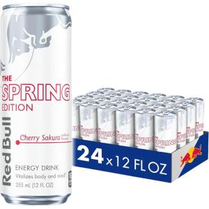 Red Bull Spring Edition Energy Drink, Cherry Sakura, 114mg Caffeine, Taurine & B Vitamins, 12 oz. Pack of 24 Cans