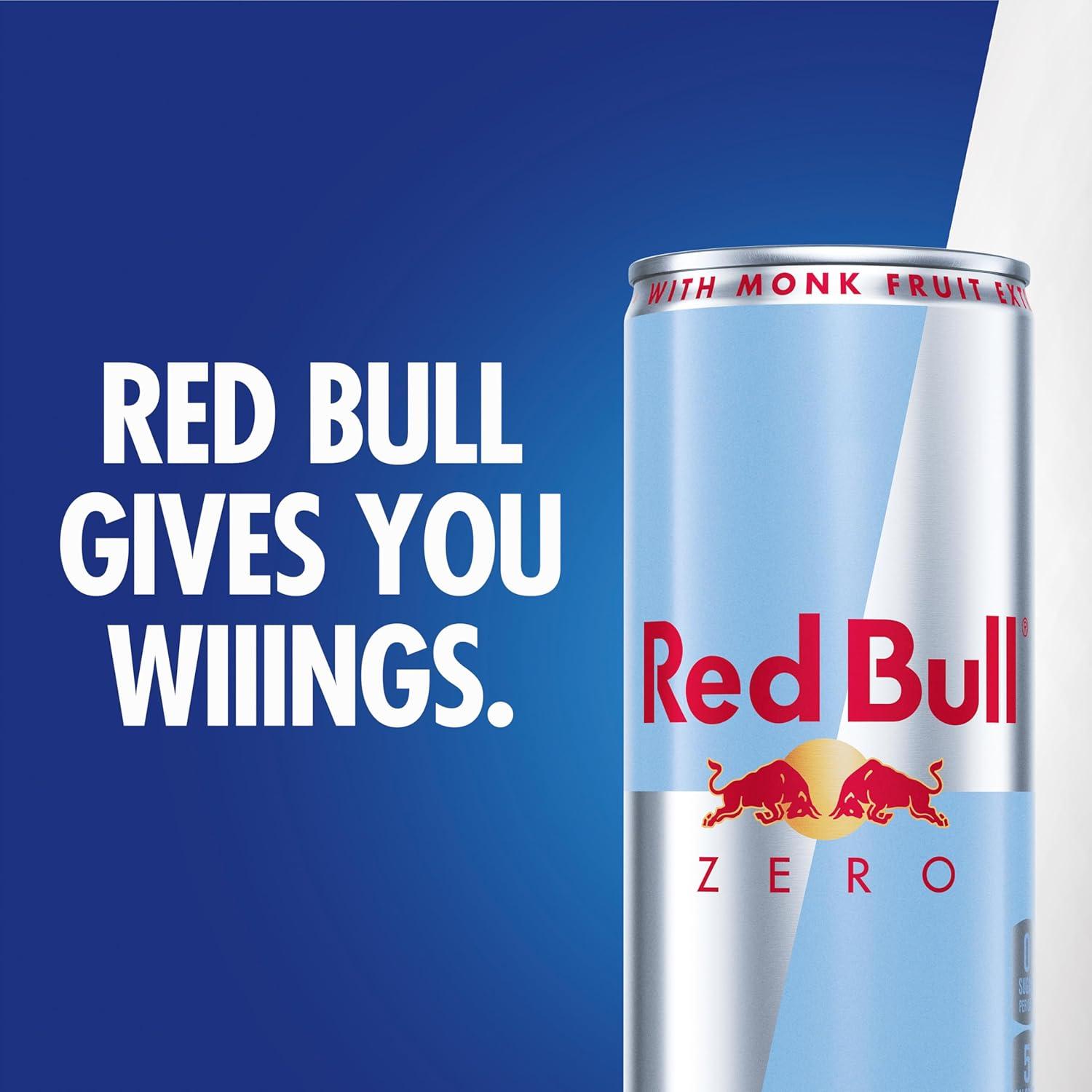 image:imageRed Bull Zero Energy Drink with 114mg Caffeine plus Taurine amp B Vitamins Zero Sugar 12 Fl Oz Pack of 24 CansWhite