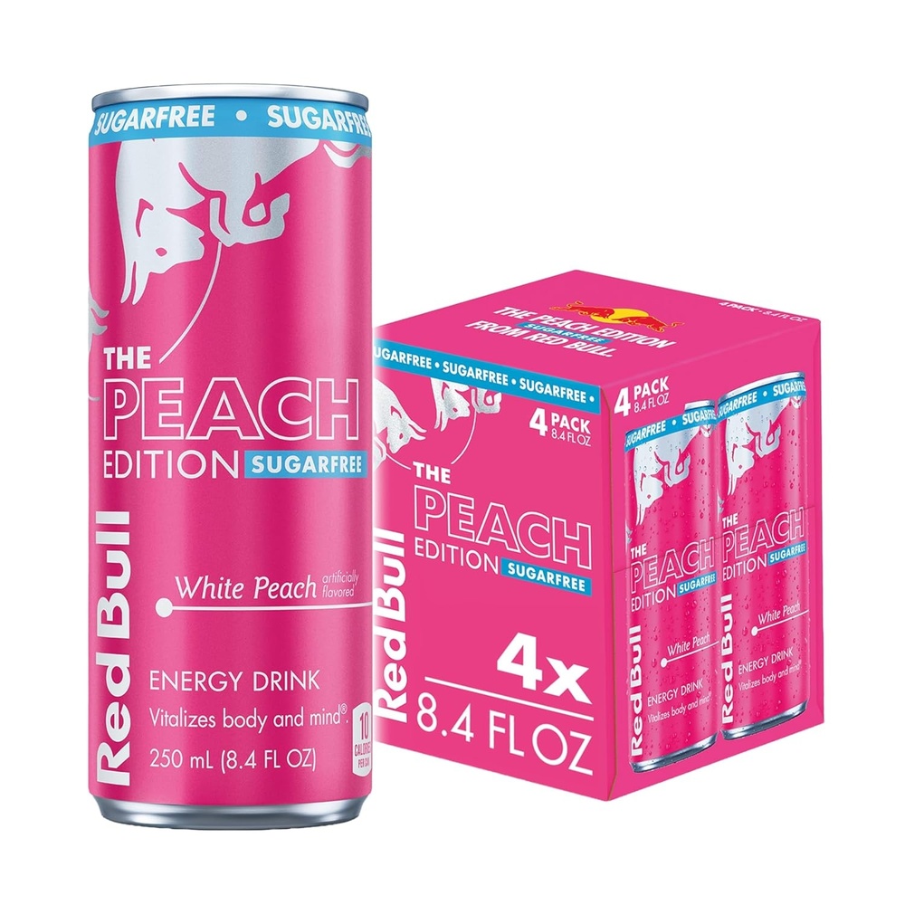 image:imageRed Bull SugarFree Summer Edition Sudachi Lime Energy Drink with 80mg Caffeine plus Taurine amp B Vitamins 84 Fl Oz Pack of 24 CansSugarFree White Peach