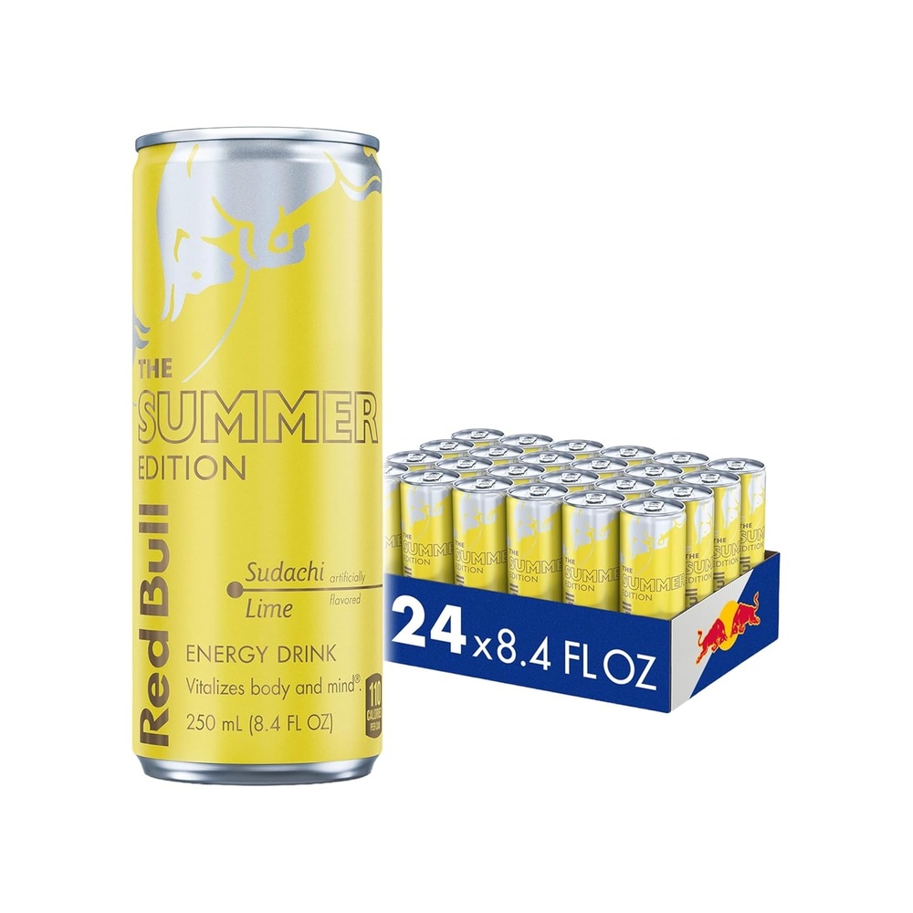 image:imageRed Bull Summer Edition Sudachi Lime Energy Drink with 80mg Caffeine plus Taurine amp B Vitamins 84 Fl Oz Pack of 24 CansSudachi Lime